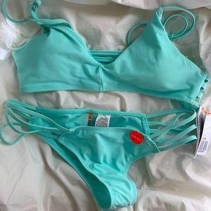 ✨NWT Forever 21 Aqua Caged Bikini✨